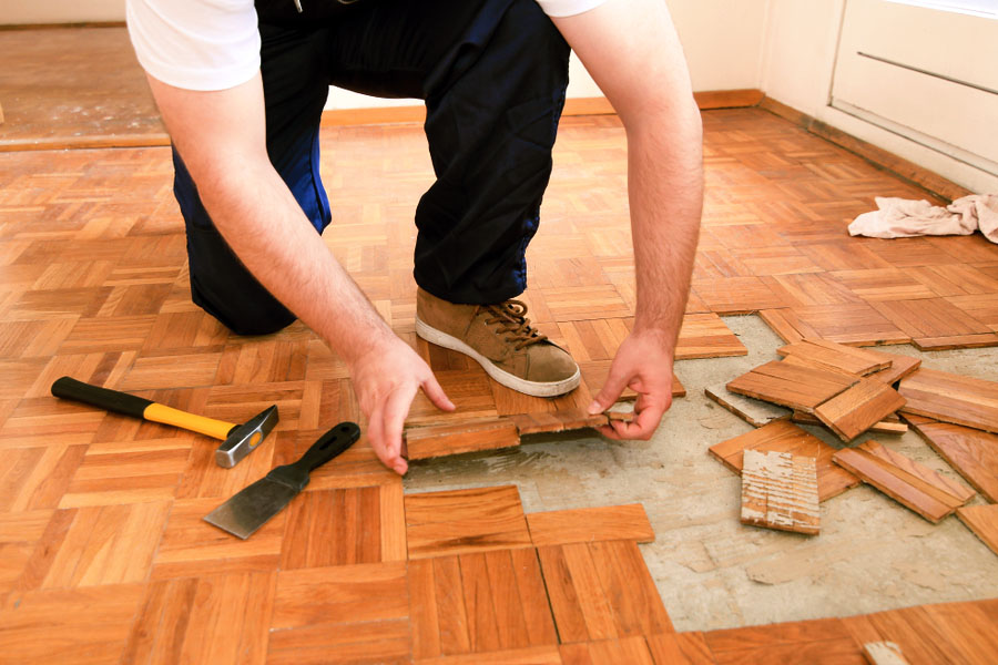 Cleaning and removing old flooring