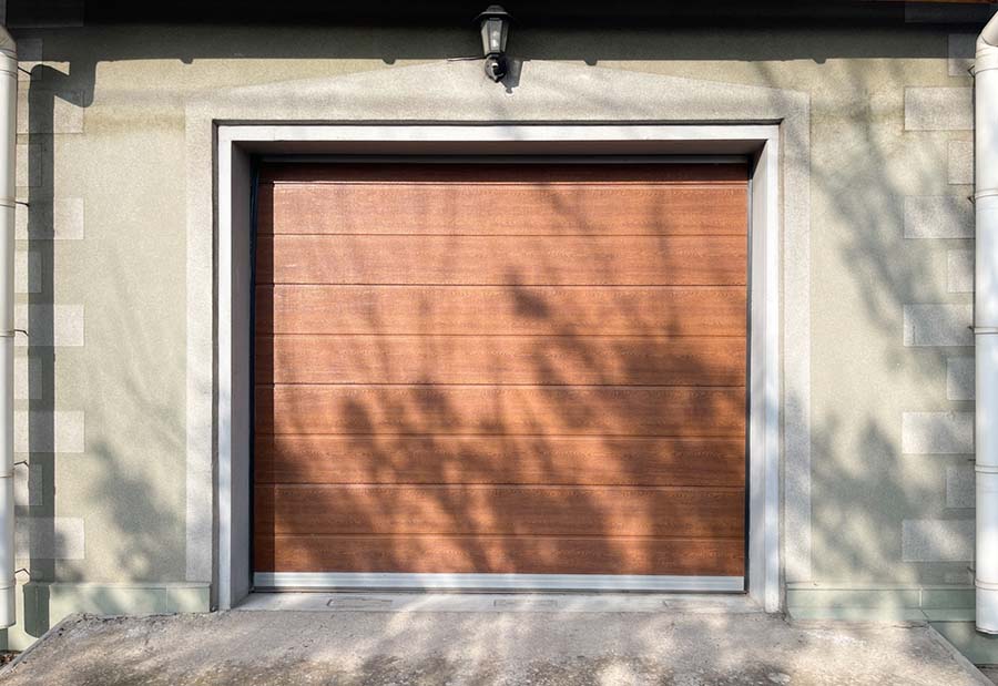 Green Garage Door