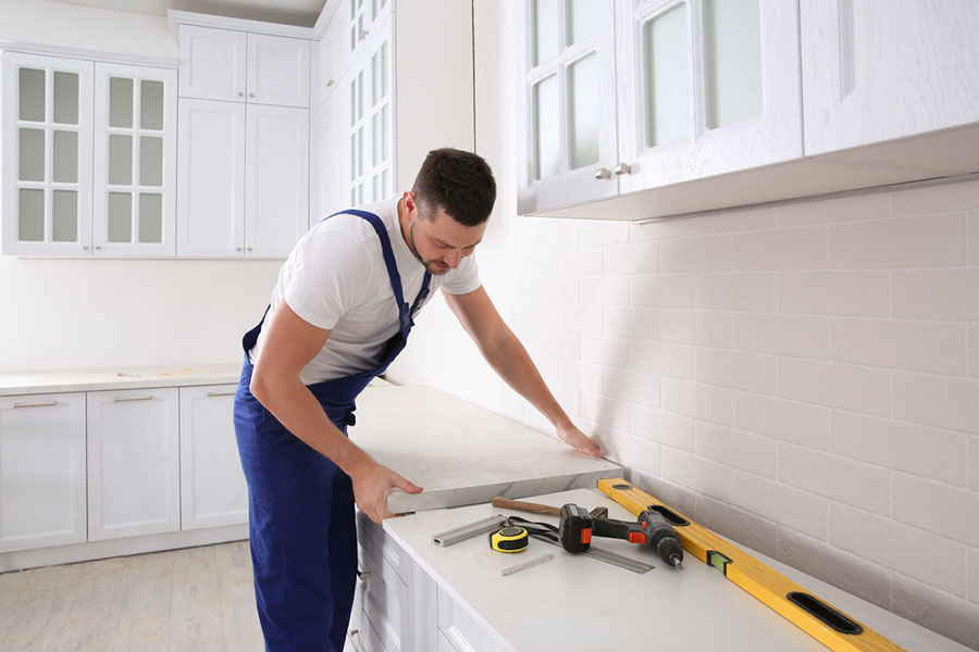 Installation of Cabinets and Countertops