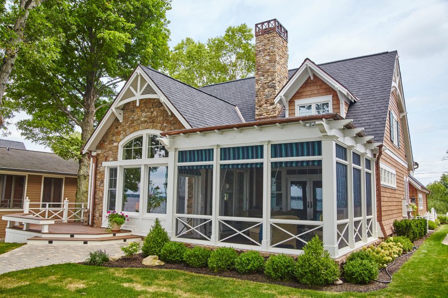 Shed roof sunroom